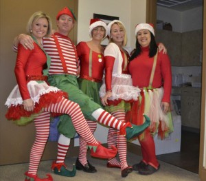 Elves dressed up at Duncan Dental Studio