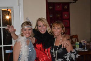 Team members at Mardi gras party at Duncan Dental Studio